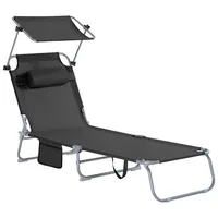 SoBuy Sonnenliege 191 x 56 x 0 cm Schwarz