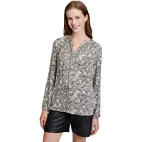 Cartoon Casual-Bluse langarm in Weiß/Schwarz | Gr.: 36
