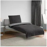 Traumschlaf Uni Flanell titanium 240 x 220 cm + 2 x 80 x 80 cm