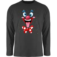 Shirtracer Rundhalsshirt Clown Gesicht Kostüm Karneval Clownkostüm Lustig Fasching I Fastnacht Karneval & Fasching schwarz XL