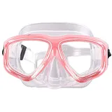 WOWDECOR Tauchmaske für Erwachsene und Kinder mit Kurzsichtigkeit Kurzsichtig, Schnorchelmaske Taucherbrille Dioptrin Dioptrien Korrektur, Pink und transparent (-9,0)