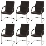 Proregal Konferenzstuhl Textil Braun 6er Set