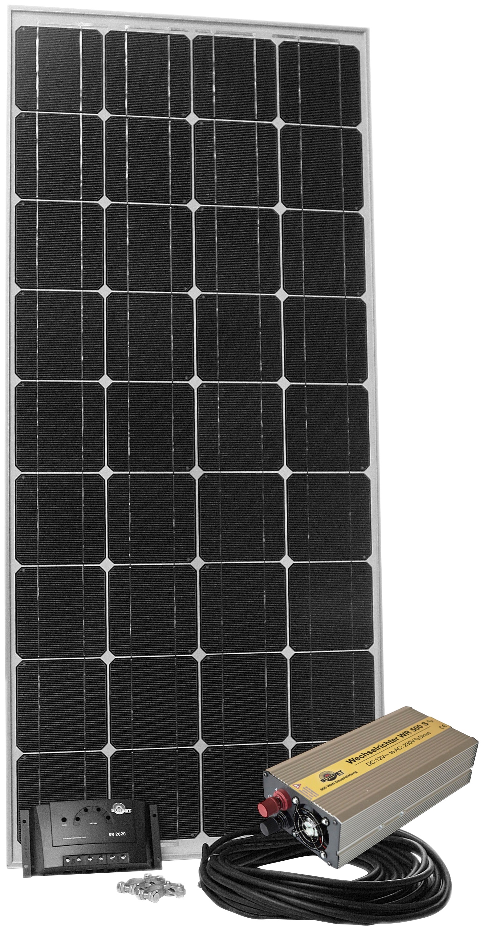 SUNSET Solarmodul "Stromset AS 180, 180 Watt, 230 V" Solarmodule silberfarben (baumarkt) Solartechnik