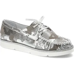 Silberne Mokassins Simen Bequeme Damenschuhe, 40