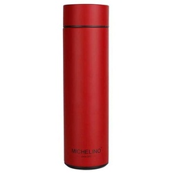 Michelino Isolierflasche Isolierflasche 0,5 Liter mit Temperaturanzeige, Kaffeekanne Teekanne rot