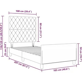 vidaXL Boxspringbett 100 x 200 cm Dunkelgrün