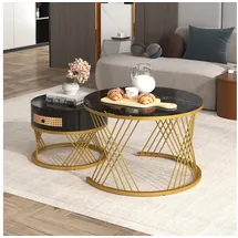stilvora Couchtisch-Set Schwarz MDF 70 x 45,5 cm