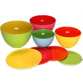 monzana Monzana® Schüssel mit Deckel 4er Set – Kunststoff BPA-frei, 900ml-4000ml, stapelbar, luftdicht, spülmaschinenfest, Rühr-, Aufbewahrung- & Backschüssel