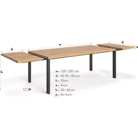 danzz Ramme 80 x 80 x 140 cm braun