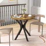 Homcom Esstisch Ø 78 cm rustikal-braun