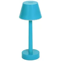 LINDBY LED-Akkuleuchte Gaja, blau, USB, IP44, RGBW, dimmbar