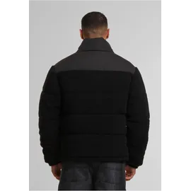 URBAN CLASSICS Fabric Mix Teddy Puffer Jacket - schwarz M