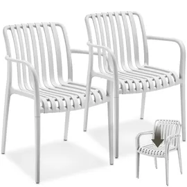 Tectake Gartenstuhl Alcudia 54,5 x 58 x 80,5 cm creme 2 St.