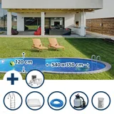 Waterman Stahlwandpool Set achtform 540 x 350 x 120 cm