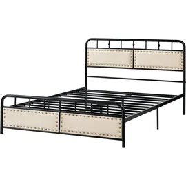 Beliani Breuillet 140 x 200 cm Schwarz/Beige