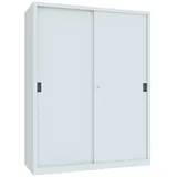 Pavoy Schiebetürenschrank, 1950x1500x600 mm, 8 Böden verzinkt, RAL 7035