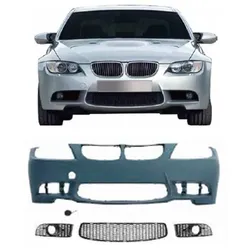 FrontstoÃstange im Sport-Design mit PDC-Markierungen und Nebelscheinwerfereinsätzen passend für BMW 3er E90 Limousine und E91 Touring Baujahr 2008 - 2011