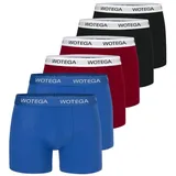 WOTEGA Boxershorts Joe blau/rot/schwarz 3XL 6er Pack