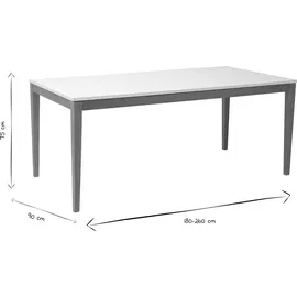 miliboo Design-Esstisch 180 x 76 x 90 cm weiß