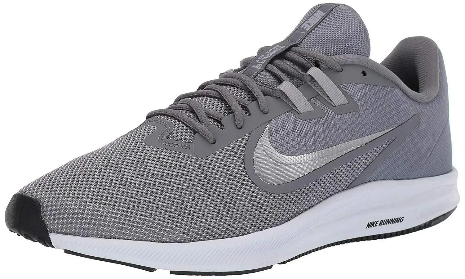 Nike Herren Downshifter 9 Laufschuhe, Grau (Cool Grey/Metallic Silver-Wolf Grey-Black-Pure Platinum-White 001), 42.5 EU - 42.5 EU