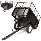 Kippanhänger 300kg AUFSITZMÄHER RASENTRAKTOR KIPPBAR ATV Quad Hänger kippbarer Anhänger abklappbare Seitenwänden