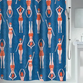 Spirella Duschvorhang Baigneuses 180 x 200 cm blau/rot