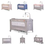 Cangaroo Reisebett Once upon a time, 2 Ebenen, Seiteneingang, Matratze, Mobile, Farbe:grau