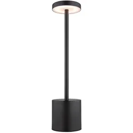 GLOBO Tischlampe Wohnzimmerleuchte Leselampe Schreibtischlampe Tischleuchte Beistelllampe, Metall Kunststoff schwarz, Touchdimmer cct, LED