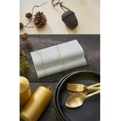 DUNI Dunisoft Serviette 40x40cm 1/4F. Golden Sturdust white