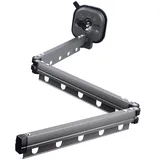 Yechiry Ausziehbarer Wäscheständer aus Aluminium, an der Wand Montierter Kleiderbügel, Fensterglas, Marmor, Badezimmer, Balkon, Schlafsaal (Dreifach gefaltetes Grau)