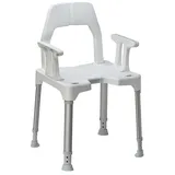 Dietz Duschstuhl Tayo mit Arm- und Rückenlehne grau/weiß