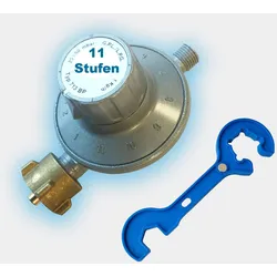 Gas-Druck-Regler 11-Stufen-Regler 25-50 mbar    inkl. Gasreglerlöser mit Magnet ...