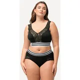Ulla Popken Bügelloser BH Minimizer-Bralette Spitze ohne Bügel schwarz 110