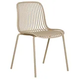 LebensWohnArt Stuhl 4er-Set moderner Outdoor Indoor Stuhl MANSON sand stapelbar