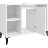 vidaXL Waschbeckenunterschrank Weiß 80x33x60 cm Holzwerkstoff