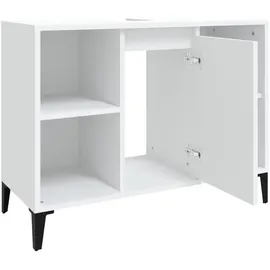 vidaXL Waschbeckenunterschrank Weiß 80x33x60 cm Holzwerkstoff