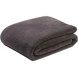 Wohndecke GÖZZE "Merino Wendewohndecke", grau (anthrazit), B:150cm L:200cm, Polyester, Wohndecken, kuschelig weich