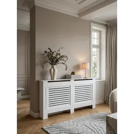 KADIMA DESIGN Moderne Heizkörperabdeckung mit Lamellenmuster Heizungsverkleidung 152x19x83 cm