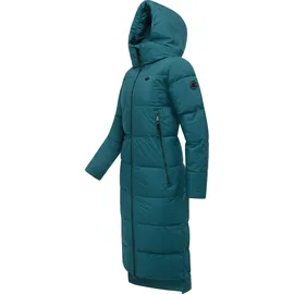Ragwear Damen Wintermantel warmer wasserdichter und atmungsaktiver Steppmantel extralang mit Kapuze Patrise YOUMODO Pine Green25 Gr. S - S