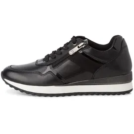 Marco Tozzi Damen Plateau Sneaker mit Lederanteil mit Schnürsenkeln, Schwarz (Black Comb), 38 EU