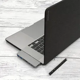 Hyper HyperDrive Duo 7-in-2 Dock für MacBook Pro/Air – Space Gray, HD28C-SILVER, grau