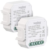 Luminea 2er-Set WLAN-Unterputz-2-Kanal-Lichtschalter mit App & Sprachsteuerung