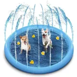 BlingBin Hundepool 150cm Planschbecken für Hunde, Verdickte Spritzpad, Wasserspielmatte, (1er Set, 1-tlg., 150x150 cm), Wasserspielzeug, Umweltfreundlich Langlebig Planschbecken Hund blau