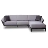 xl moebel gmbh Weiß-Graues L-Form Wohnzimmer Stoffsofa Designer Ecksofa Textil Möbel