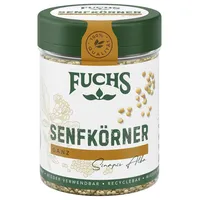 Fuchs Gewürze - Senfkörner ganz - Gewürz zum Einlegen von Gurken oder zum Zubereiten von Rubs - natürliche Zutaten - 70 g in wiederverwendbarer, recyclebarer Dose