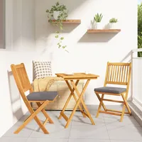 vidaXL 3-teiliges Garten Bistro Set aus massivem Akazienholz