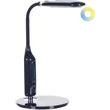 Beliani LED Schreibtischlampe CYGNUS mit Dimmer Metall Schwarz