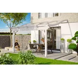 SKANHOLZ Terrassenüberdachung Verona 434 x 339 cm weiß
