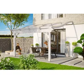 SKANHOLZ Terrassenüberdachung Verona 434 x 339 cm weiß