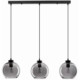 Nova Luce Palmer 3-flg. 70 cm schwarz, Rauchiggrau